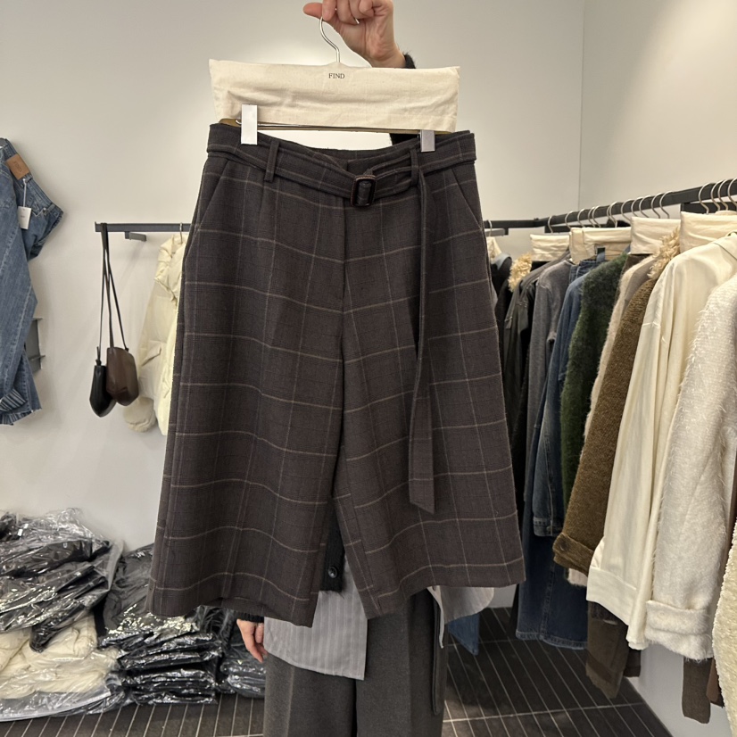 FIND-P東大門㊣代購女裝新品職業人氣休閑推薦真品短褲含腰帶FIND-P短褲圖色2