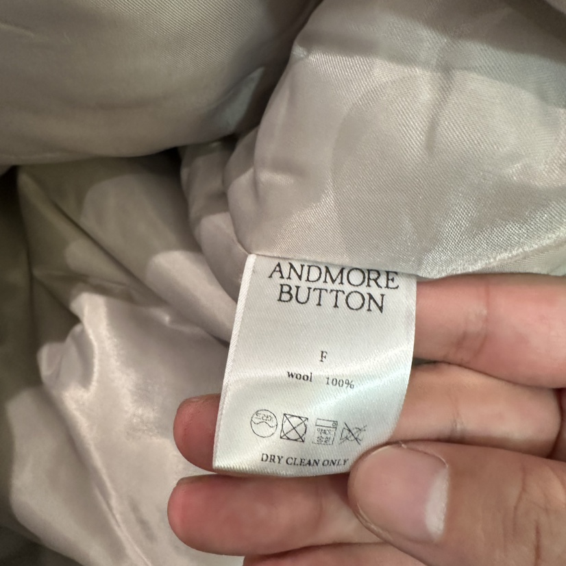 ANDMORE BUTTON韓國代購㊣女裝新款休閑真品夾克含腰帶羊毛ANDMORE BUTTON夾克