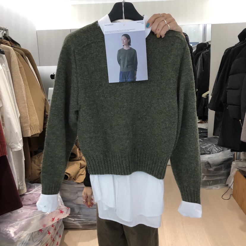 THE STARDUST韓國直郵㊣女裝新款人氣毛衣不含內搭圓領羅紋THE STARDUST毛衣圖色3