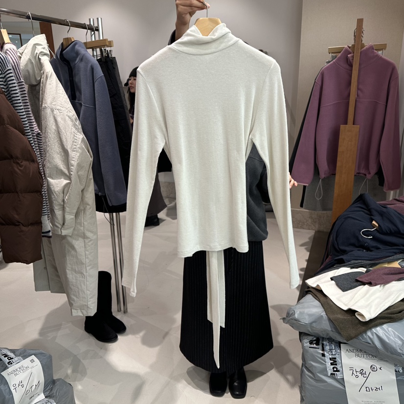 ANDMORE BUTTON韓國直郵㊣女裝新款25秋冬人氣針織衫羊毛紐扣ANDMORE BUTTON針織衫