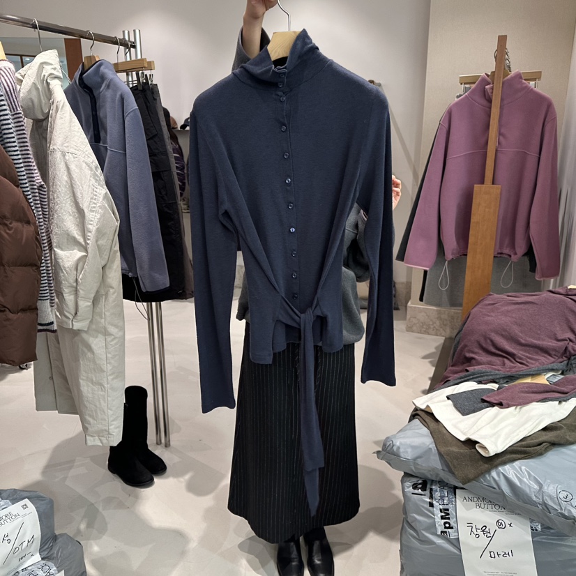 ANDMORE BUTTON韓國直郵㊣女裝新款25秋冬人氣針織衫羊毛紐扣ANDMORE BUTTON針織衫圖色2