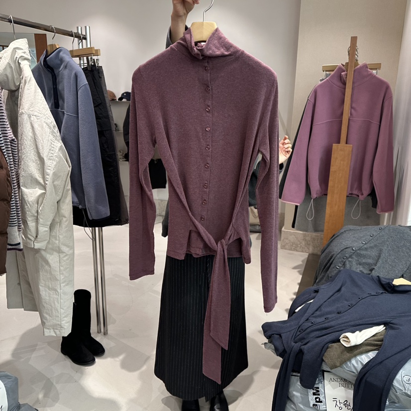 ANDMORE BUTTON韓國直郵㊣女裝新款25秋冬人氣針織衫羊毛紐扣ANDMORE BUTTON針織衫圖色3