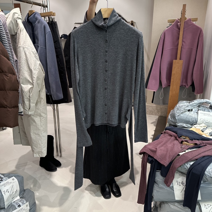 ANDMORE BUTTON韓國直郵㊣女裝新款25秋冬人氣針織衫羊毛紐扣ANDMORE BUTTON針織衫圖色4