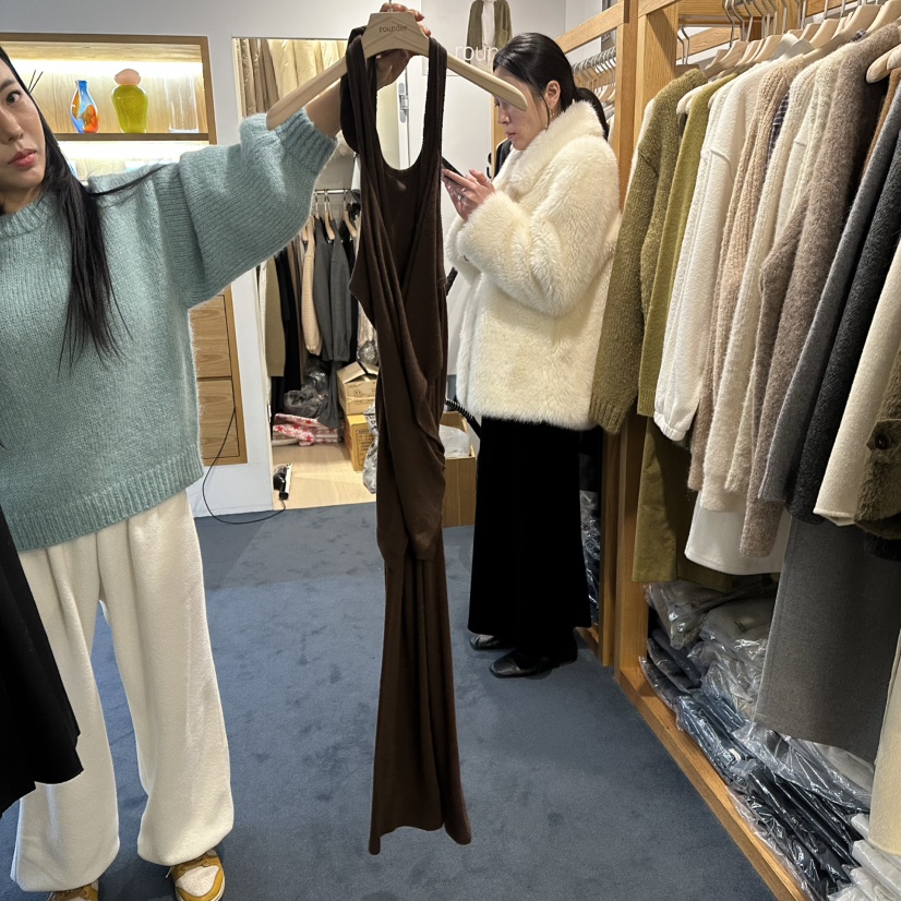 ROUNDER韓國直郵㊣女士新品25秋冬推薦真品時尚休閑職業連衣裙ROUNDER連衣裙圖色1棕色