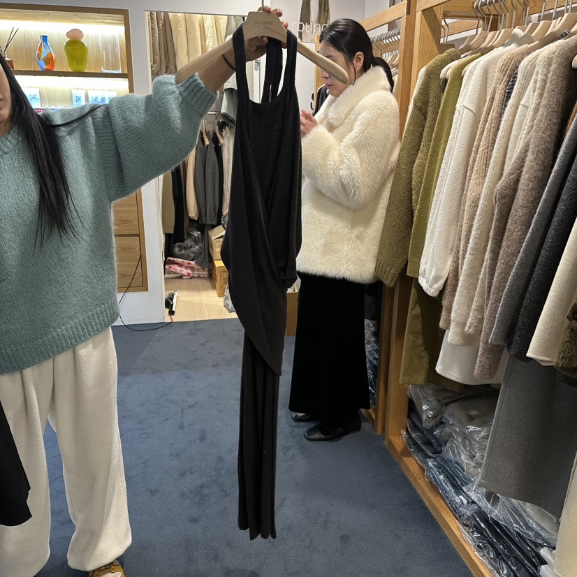 ROUNDER韓國直郵㊣女士新品25秋冬推薦真品時尚休閑職業連衣裙ROUNDER連衣裙圖色2黑色