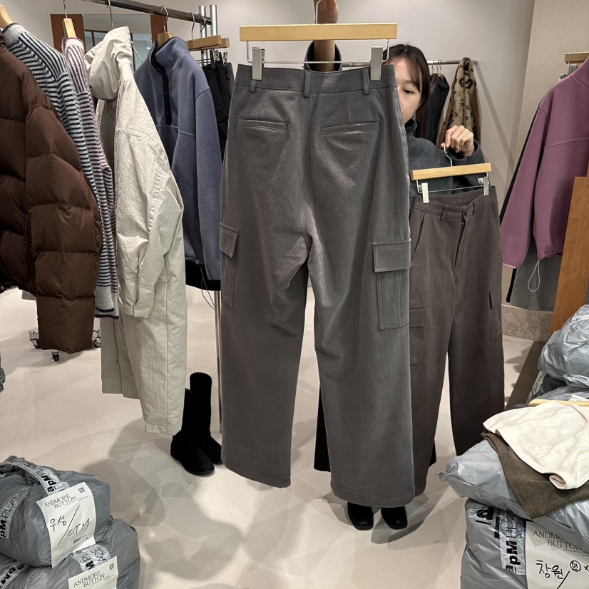 ANDMORE BUTTON東大門㊣代購女裝新款推薦25秋冬休閑休閑褲ANDMORE BUTTON休閑褲