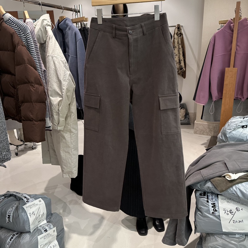 ANDMORE BUTTON東大門㊣代購女裝新款推薦25秋冬休閑休閑褲ANDMORE BUTTON休閑褲圖色1