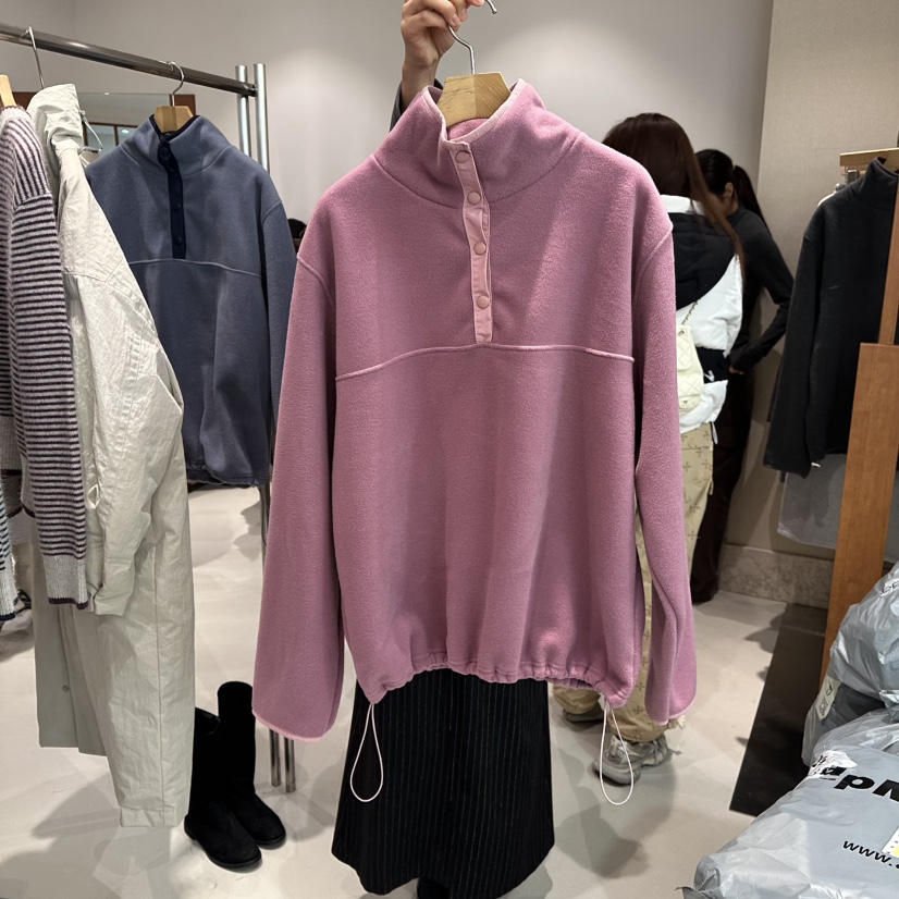 ANDMORE BUTTON東大門㊣代購女裝新品25秋冬推薦休閑衛衣抓絨ANDMORE BUTTON衛衣圖色2