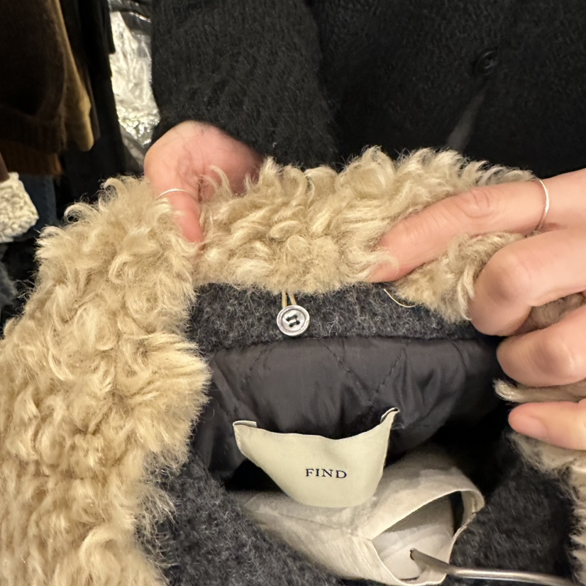 FIND-P東大門㊣實拍女裝新品推薦職業真品人氣短款大衣毛皮FIND-P短款大衣