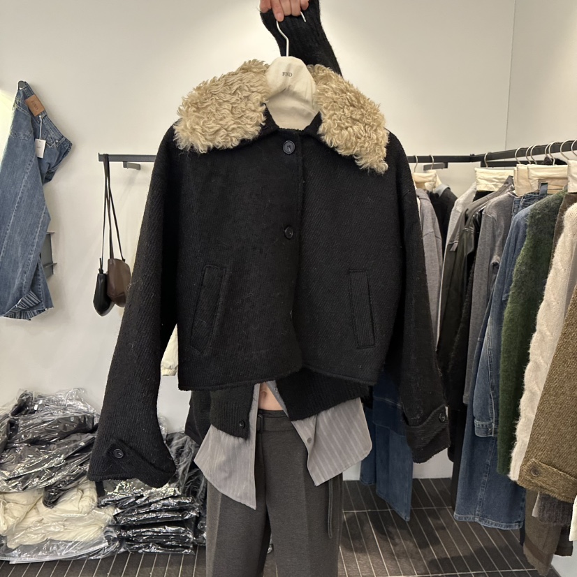 FIND-P東大門㊣實拍女裝新品推薦職業真品人氣短款大衣毛皮FIND-P短款大衣圖色3