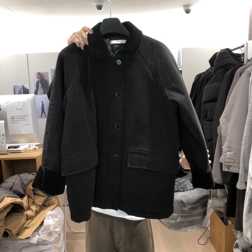 THE STARDUST韓國代購㊣女士新款25秋冬真品短款棉服燈芯絨棉THE STARDUST短款棉服圖色2