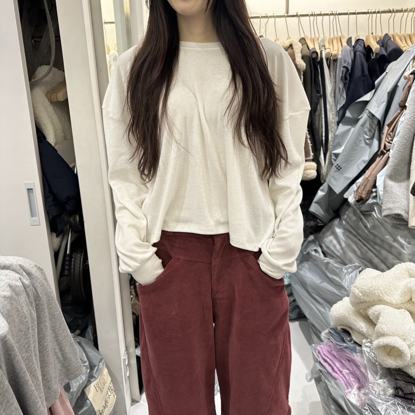 BERTHA韓國直郵㊣女士新款25秋冬休閑真品熱賣時尚長袖T恤絨BERTHA長袖T恤圖色1