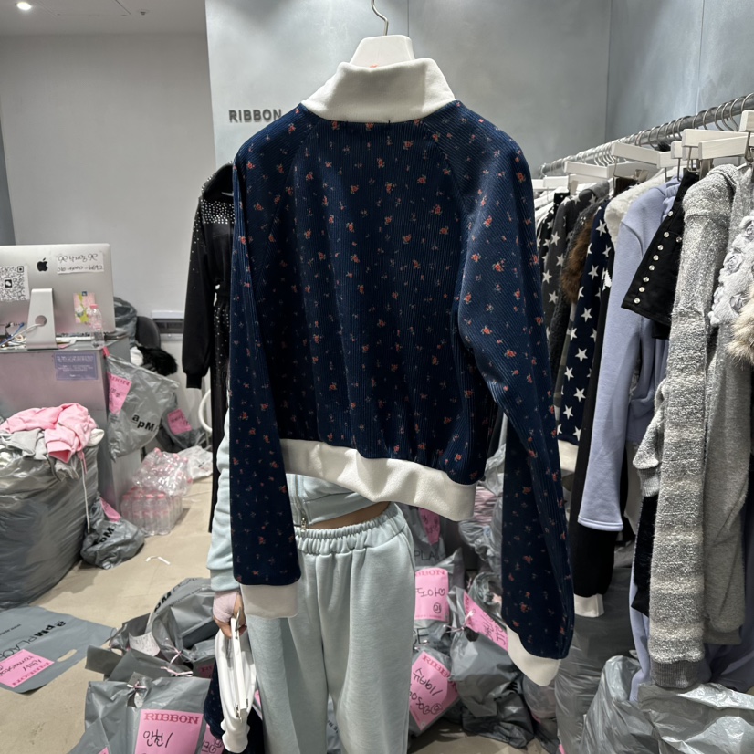 RIBBON東大門㊣直郵女裝新款職業時尚25秋冬熱賣推薦夾克拉鏈RIBBON夾克