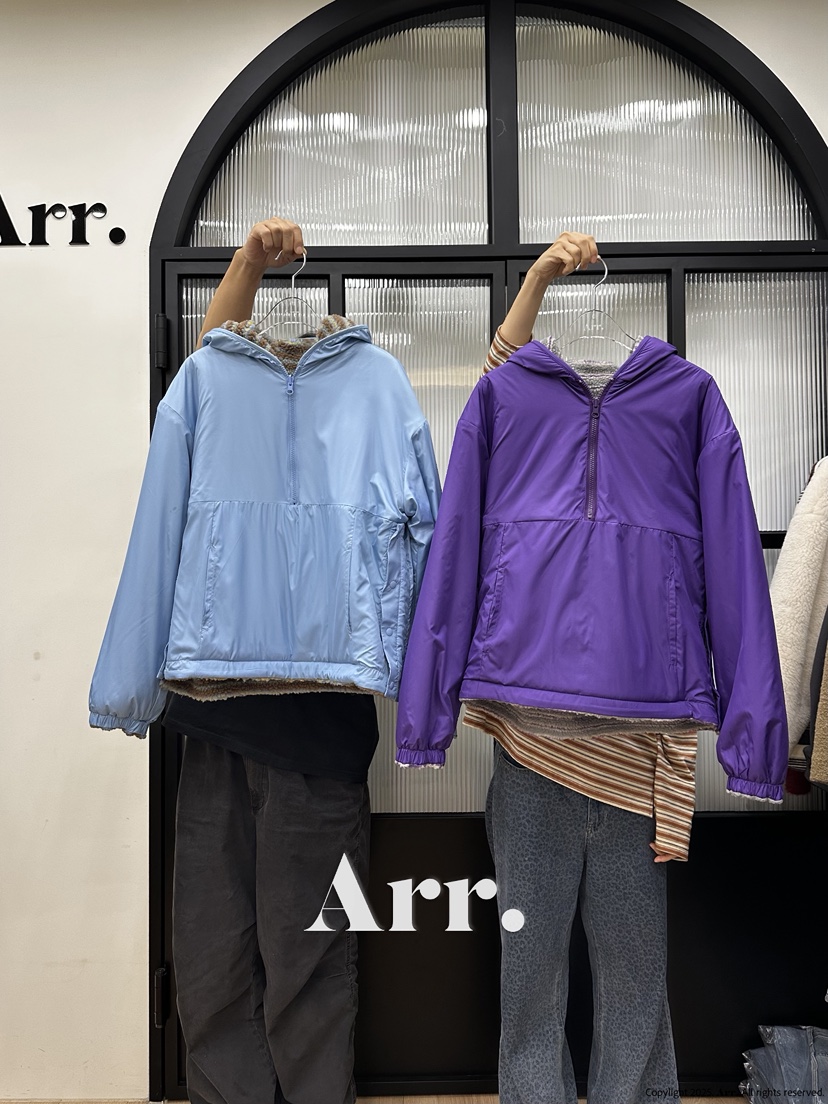 ARR東大門㊣代購女士新款推薦休閑衛衣連帽拉鏈衫兩面穿雙面ARR衛衣