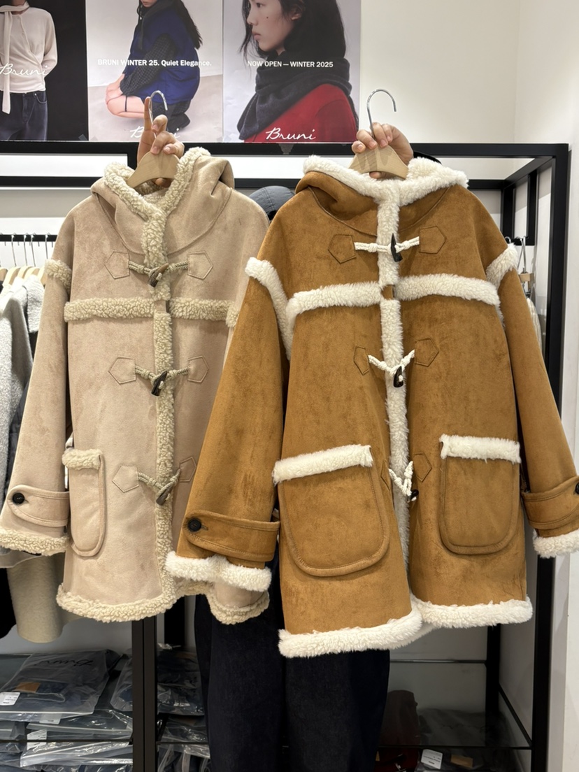 BRUNI/RICOTTA東大門㊣代購女裝新款休閑25秋冬中長款大衣BRUNI/RICOTTA中長款大衣