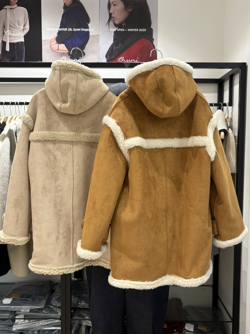 BRUNI/RICOTTA東大門㊣代購女裝新款休閑25秋冬中長款大衣BRUNI/RICOTTA中長款大衣