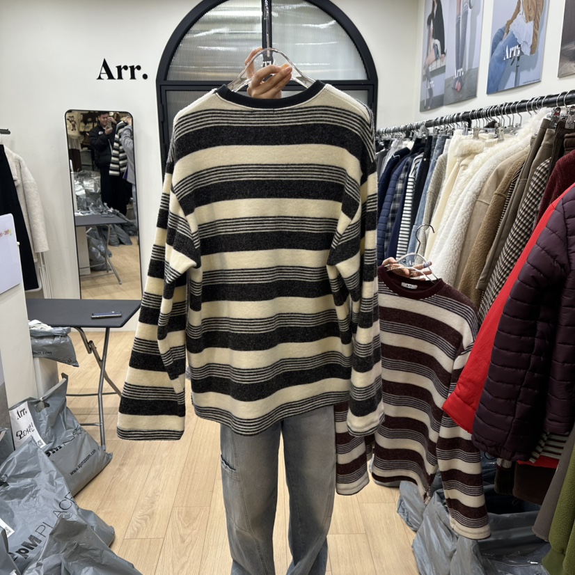 ARR東大門㊣代購女裝新品真品25秋冬休閑職業時尚人氣長袖T恤ARR長袖T恤