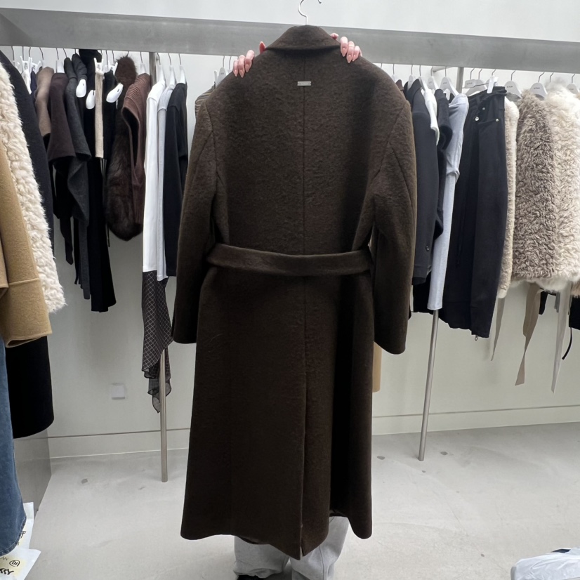 NUTPLAN韓國代購㊣女士新款時尚人氣休閑職業中長款大衣含腰帶NUTPLAN中長款大衣