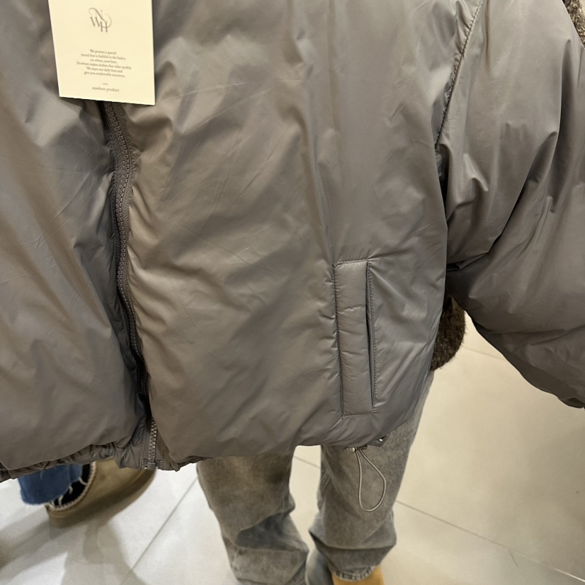 NOWHERE韓國代購㊣女士新品時尚25秋冬推薦短款羽絨服兩面穿NOWHERE短款羽絨服