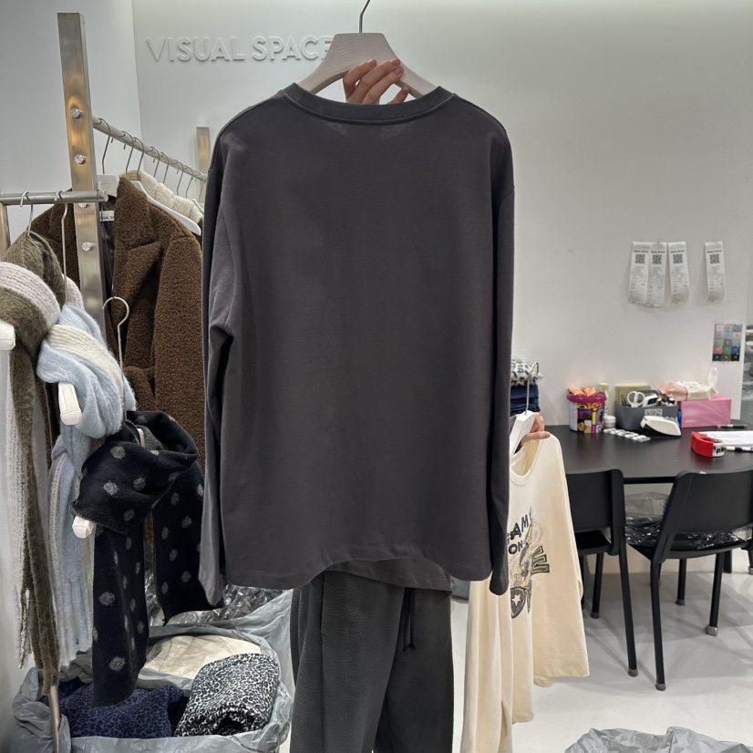 VISUAL SPACE東大門㊣實拍女裝新款時尚人氣職業熱賣長袖T恤VISUAL SPACE長袖T恤