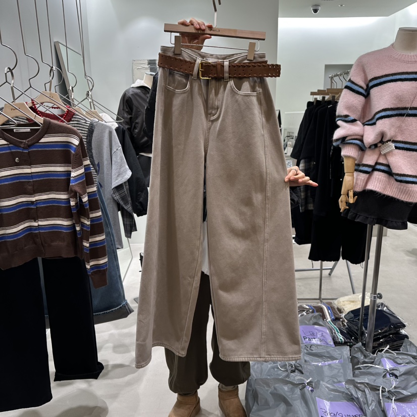 PART3韓國直郵㊣女士新品真品推薦熱賣時尚休閑褲含腰帶加絨Part.3休閑褲圖色1