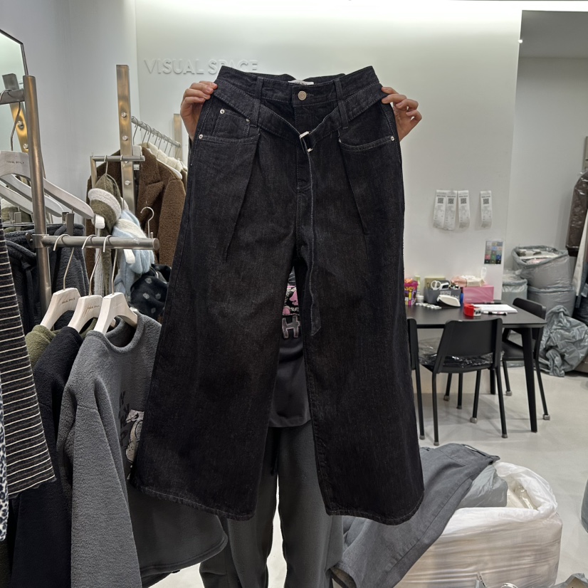 VISUAL SPACE東大門㊣直郵女士新款推薦真品休閑休閑褲腰帶VISUAL SPACE休閑褲圖色2