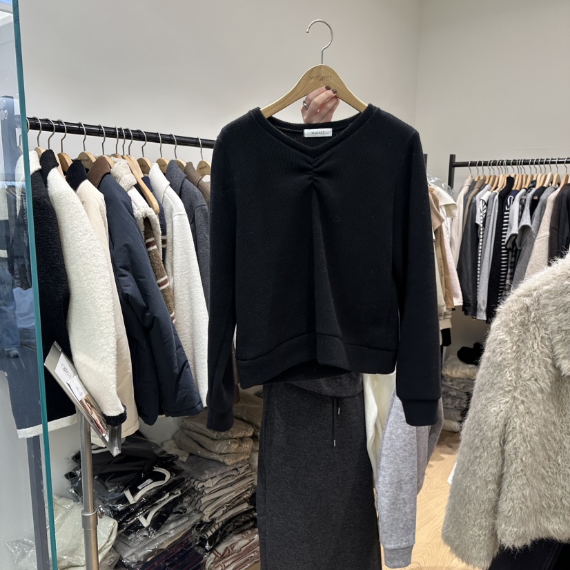 M.G.N東大門㊣實拍女士新款熱賣休閑25秋冬時尚長袖T恤羊毛MAGNET長袖T恤圖色3