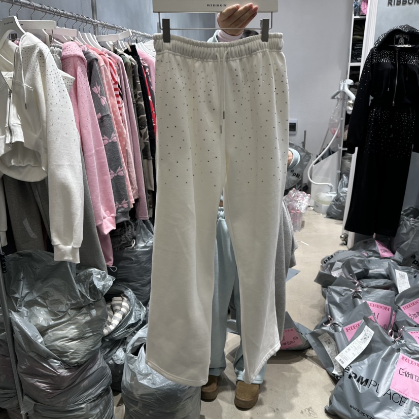 RIBBON東大門㊣直郵女裝新品真品休閑時尚推薦職業休閑褲加絨RIBBON休閑褲圖色1