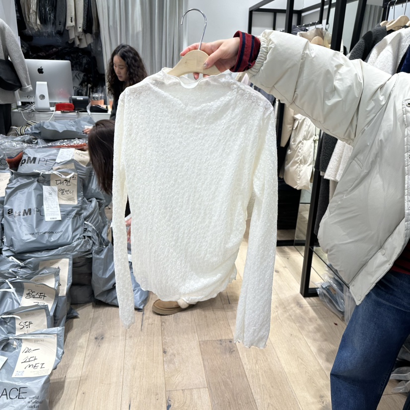 BRUNI/RICOTTA韓國代購㊣女裝新款職業25秋冬人氣休閑長袖T恤BRUNI/RICOTTA長袖T恤