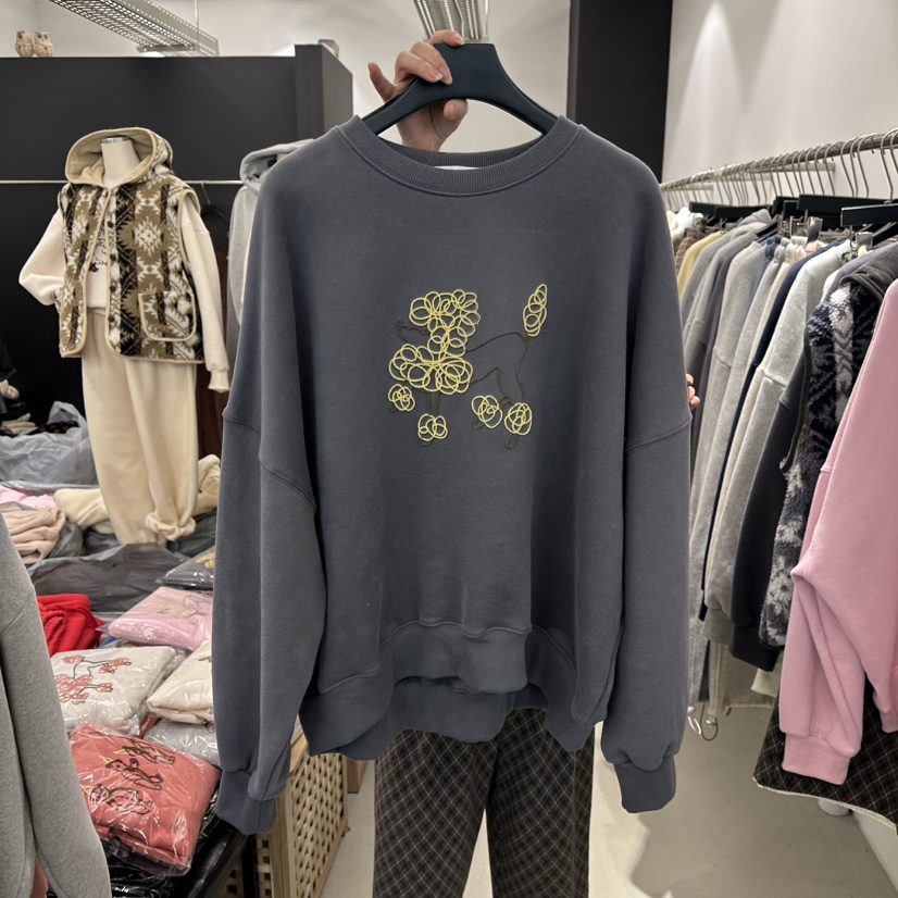 A.CES韓國直郵㊣女裝新品職業25秋冬推薦時尚熱賣衛衣加絨A.CES衛衣圖色3