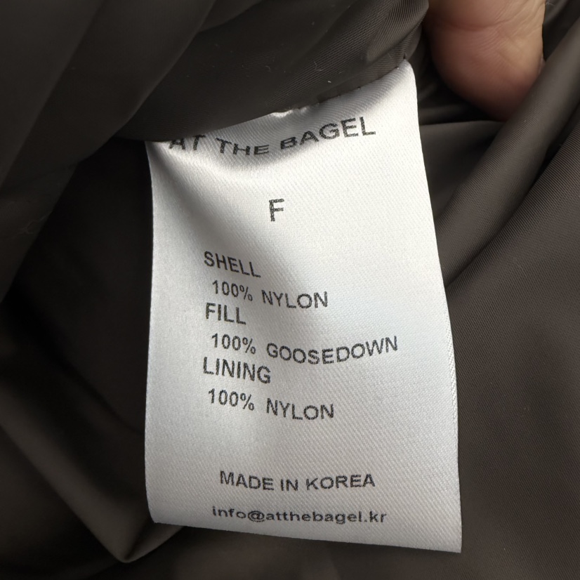 AT THE BAGEL東大門㊣實拍女裝新品休閑時尚人氣長款羽絨服AT THE BAGEL長款羽絨服