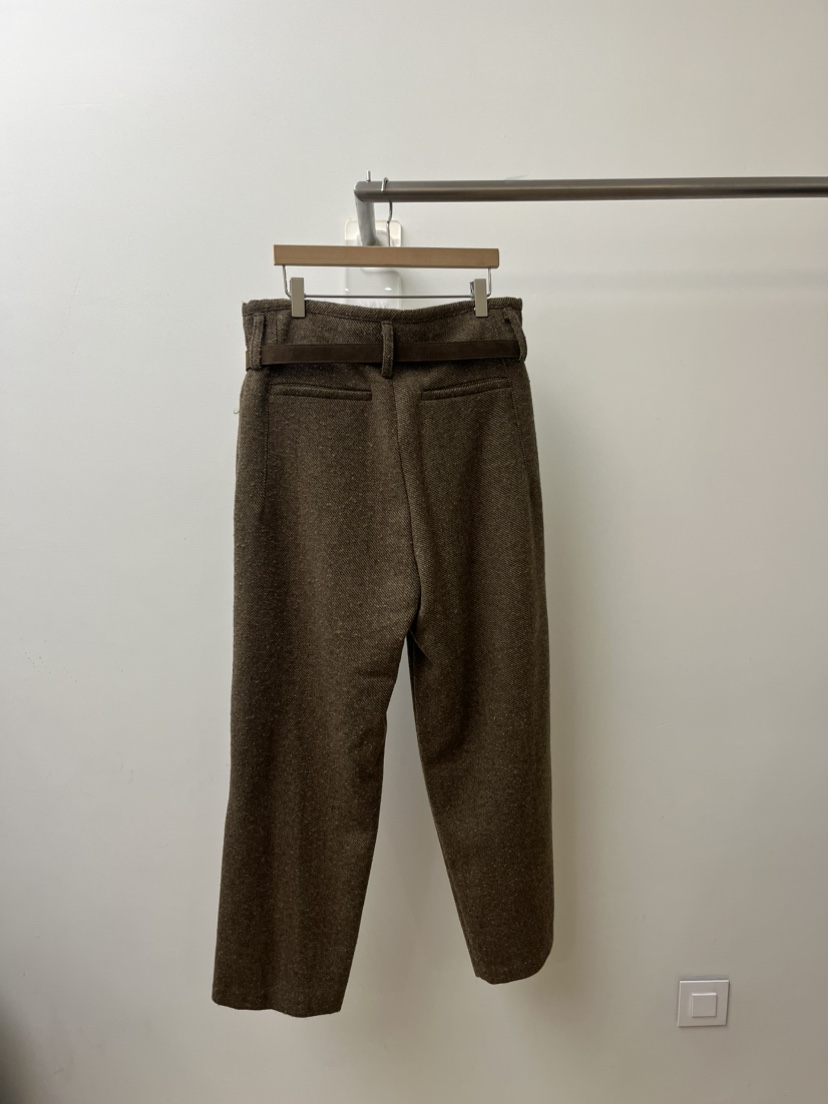 BLENDING-p東大門㊣代購女士新品推薦休閑褲羊毛人字紋不含腰帶BLENDING-p休閑褲