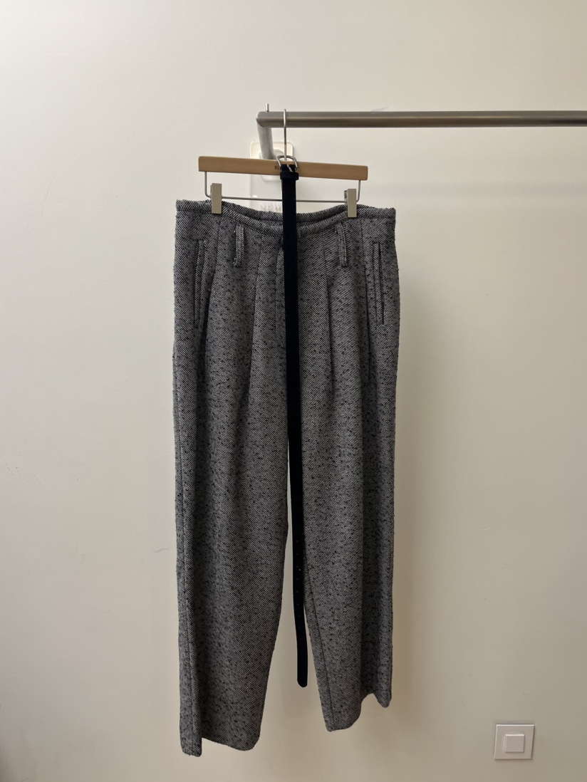 BLENDING-p東大門㊣代購女士新品推薦休閑褲羊毛人字紋不含腰帶BLENDING-p休閑褲圖色2