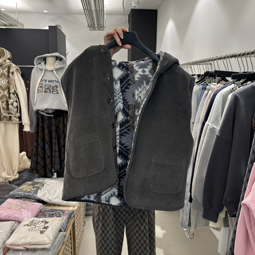 A.CES韓國直郵㊣女裝新品真品25秋冬休閑職業馬甲兩面穿雙面A.CES馬甲