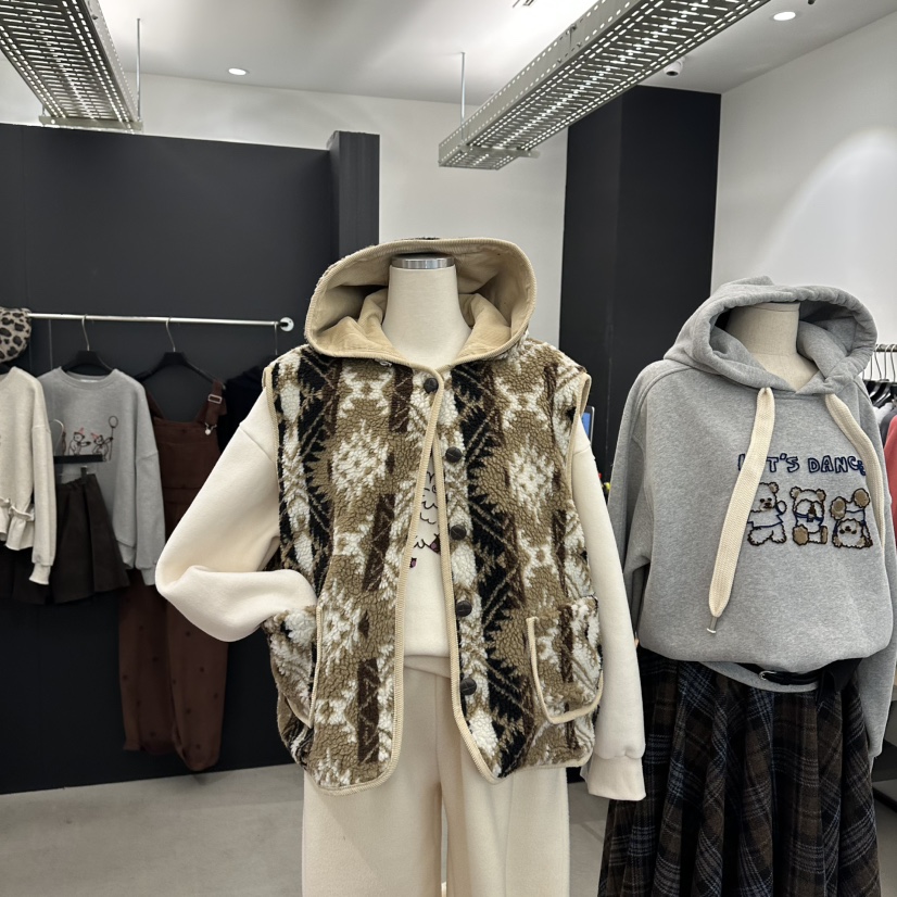 A.CES韓國直郵㊣女裝新品真品25秋冬休閑職業馬甲兩面穿雙面A.CES馬甲圖色1