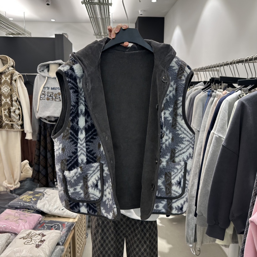 A.CES韓國直郵㊣女裝新品真品25秋冬休閑職業馬甲兩面穿雙面A.CES馬甲圖色2