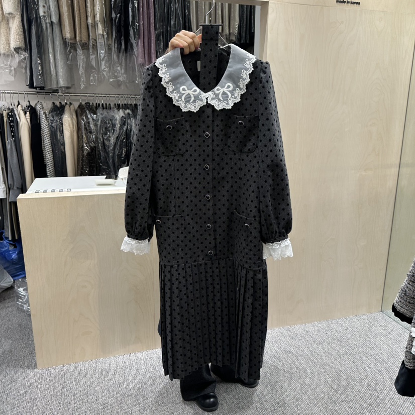 ANNA VERRY-P東大門㊣直郵女士新品時尚25秋冬連衣裙褶裥ANNA VERRY-P連衣裙圖色1