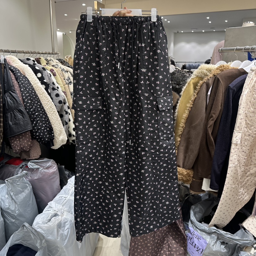 BENE韓國直郵㊣女裝新款推薦熱賣職業人氣真品休閑褲花朵絎縫BENE休閑褲圖色2