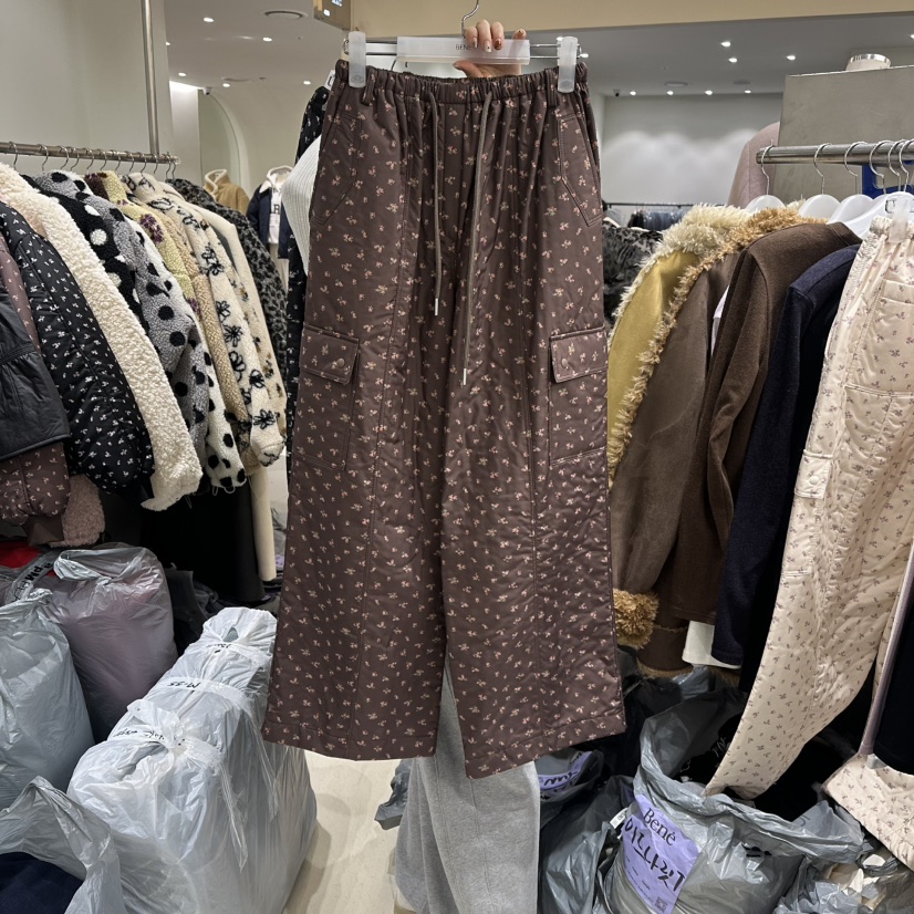 BENE韓國直郵㊣女裝新款推薦熱賣職業人氣真品休閑褲花朵絎縫BENE休閑褲圖色3