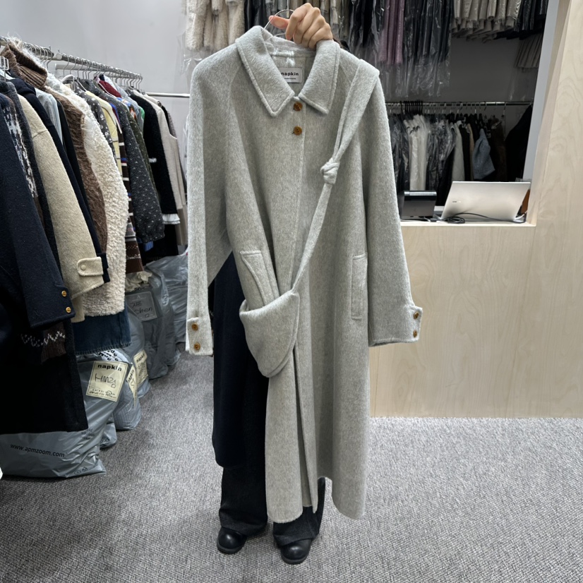 ANNA VERRY-P韓國直郵㊣女裝新品真品25秋冬中長款大衣不含包ANNA VERRY-P中長款大衣圖色1