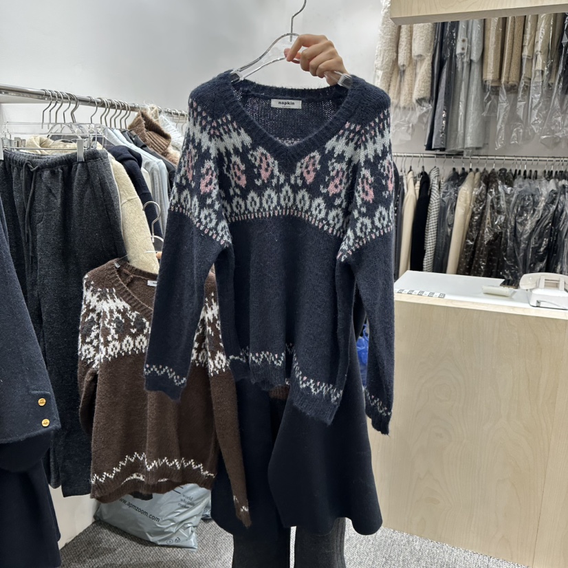 ANNA VERRY-P韓國代購㊣女裝新款人氣休閑25秋冬真品針織衫ANNA VERRY-P針織衫圖色2