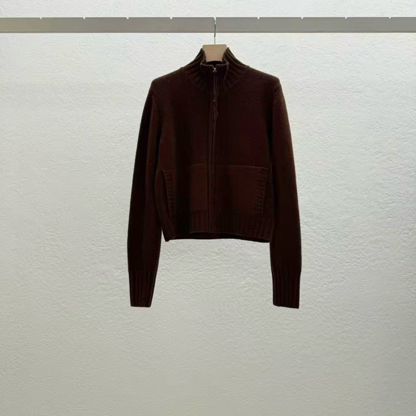 STATEMENT韓國直郵㊣女裝新品時尚休閑真品推薦人氣針織衫拉鏈STATEMENT針織衫圖色2棕色