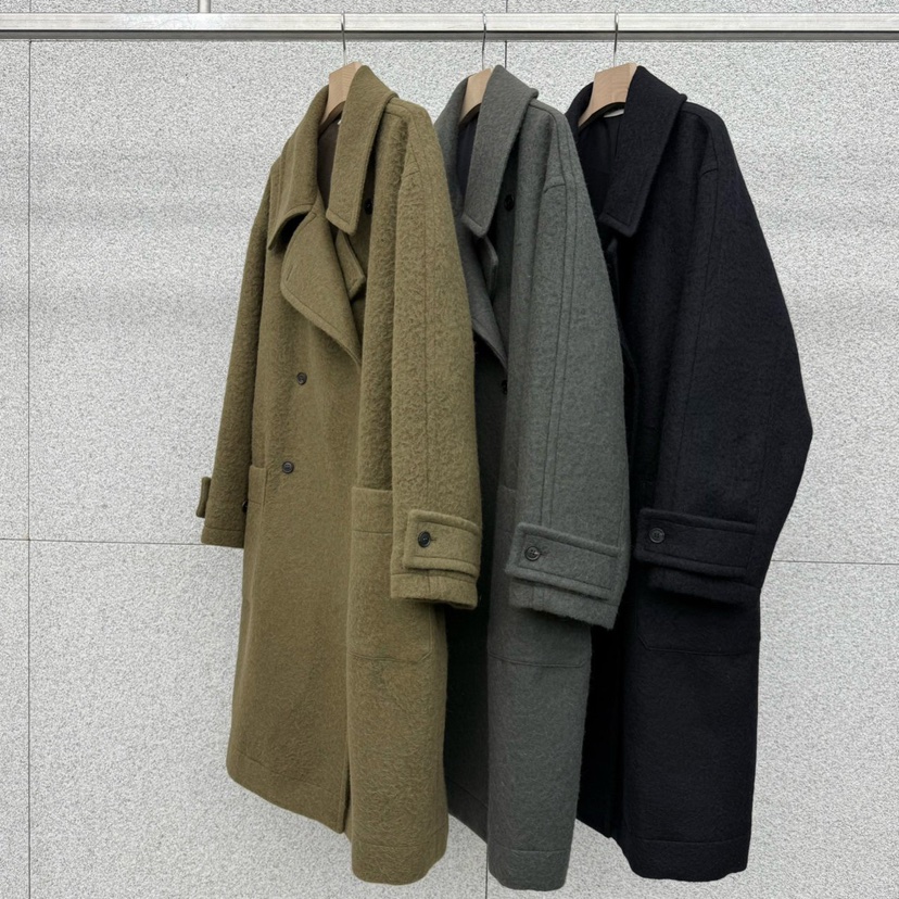 AT THE BAGEL韓國直郵㊣女士新款25秋冬休閑職業中長款大衣AT THE BAGEL中長款大衣