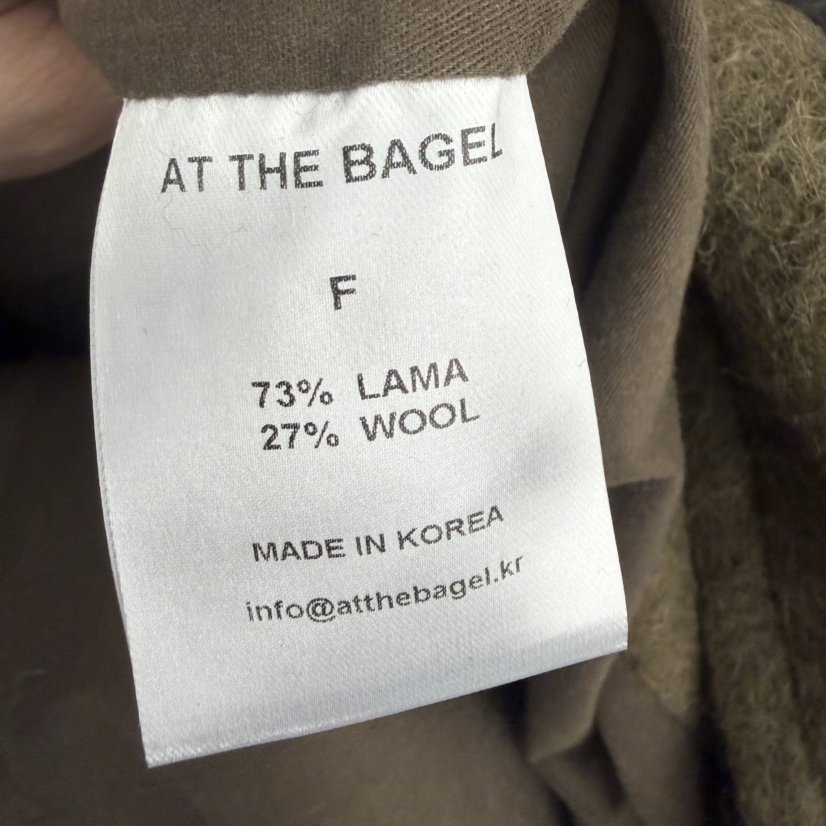 AT THE BAGEL韓國直郵㊣女士新款25秋冬休閑職業中長款大衣AT THE BAGEL中長款大衣