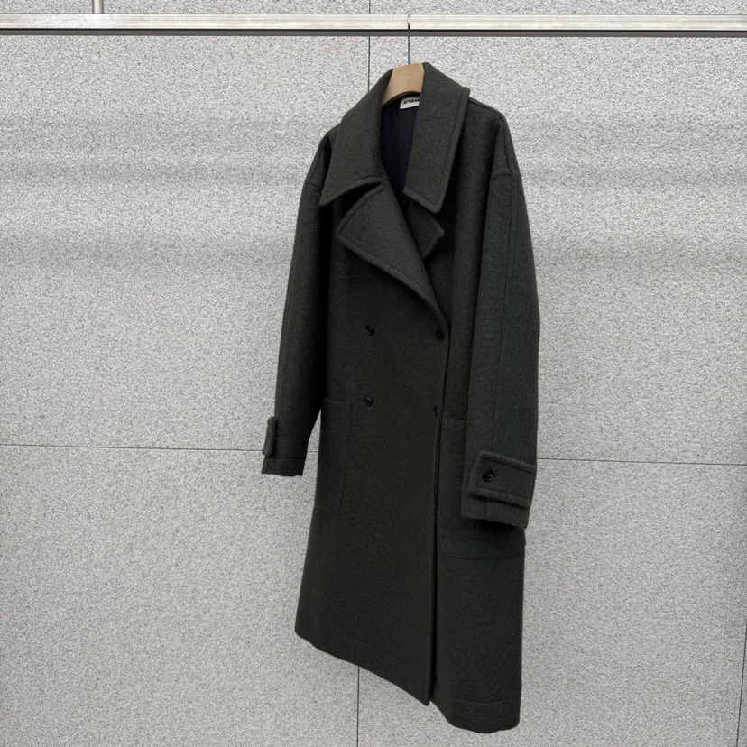 AT THE BAGEL韓國直郵㊣女士新款25秋冬休閑職業中長款大衣AT THE BAGEL中長款大衣圖色3墨色