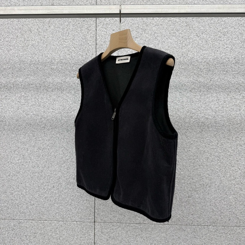 AT THE BAGEL韓國代購㊣女士新款休閑熱賣時尚職業25秋冬馬甲AT THE BAGEL馬甲圖色2墨色