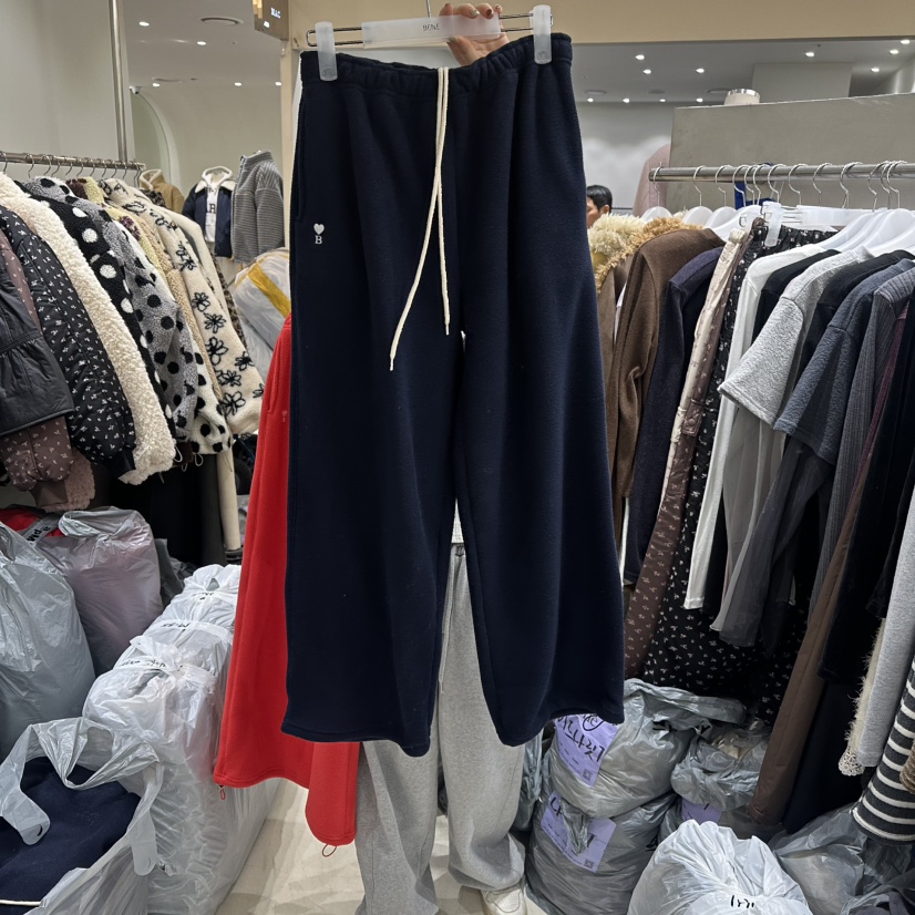 BENE東大門㊣代購女士新品真品時尚職業人氣休閑褲加絨刺繡BENE休閑褲圖色5深藍色