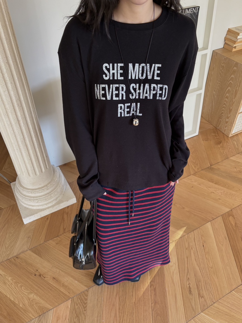 BENE東大門㊣直郵女士新款真品推薦職業25秋冬人氣熱賣長袖T恤BENE長袖T恤圖色3黑色