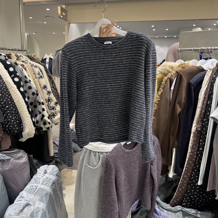BENE韓國代購㊣女裝新品真品人氣25秋冬推薦職業熱賣針織衫BENE針織衫圖色4墨色