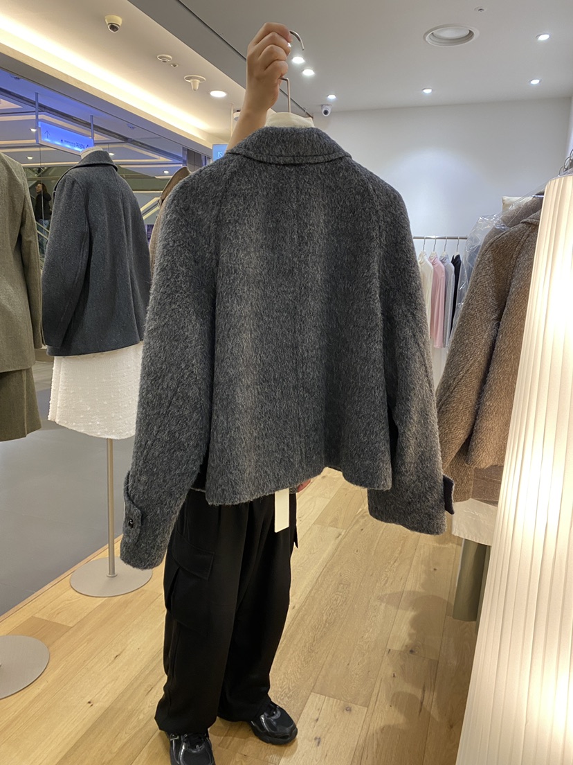 BOHEME東大門㊣直郵女士新款25秋冬職業人氣短款大衣羊駝毛BOHEME短款大衣